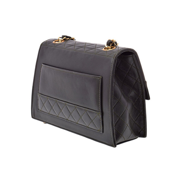 Chanel Matelasse Chain Shoulder Bag Green Lambskin - Picture 2 of 9